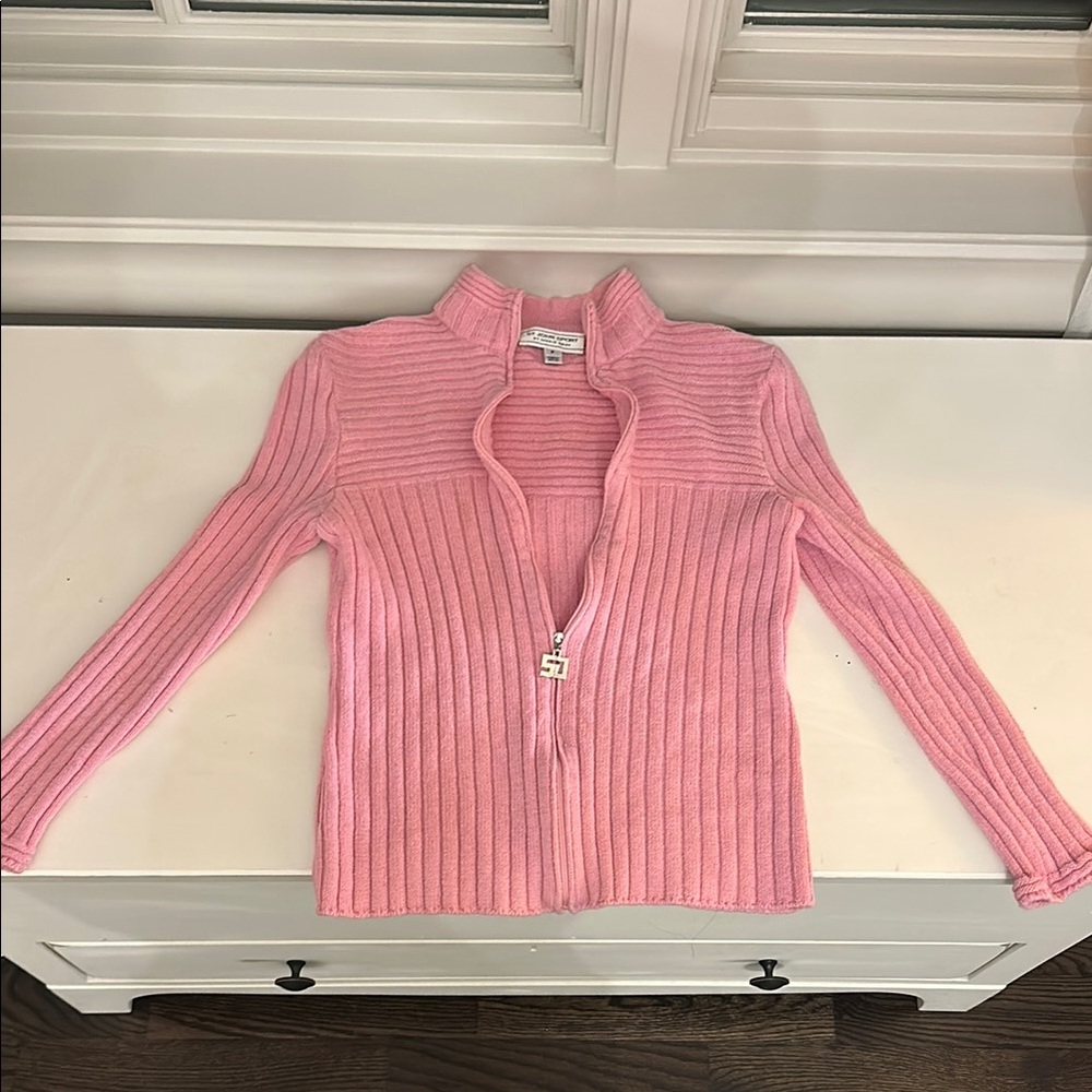 St. John Pink Ribbed Women's Sweater Size S